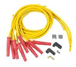 Holley 561-112 Spark Plug Wire Set Cut To Fit Wire Set 8.2 mm Red Wires w/Grey 180 Degree Boots Spark Plug Wire Set 